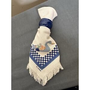 Vintage Forman Cloth Napkin Set Of 4 W/ Rings Woven Natural Feel Linen? Swan